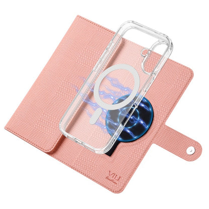 For iPhone 15 ViLi GHA-C Series RFID MagSafe Magnetic Flip Leather Phone Case(Pink) - iPhone 15 Cases by ViLi | Online Shopping UK | buy2fix