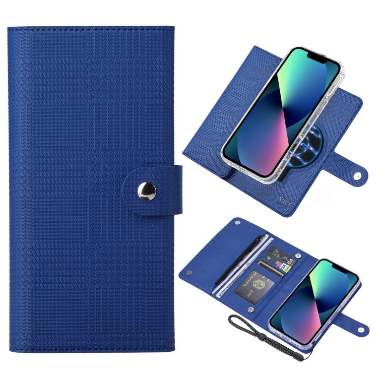 For iPhone 13 ViLi GHB-C Series RFID MagSafe Magnetic Flip Leather Phone Case(Blue) - iPhone 13 Cases by ViLi | Online Shopping UK | buy2fix