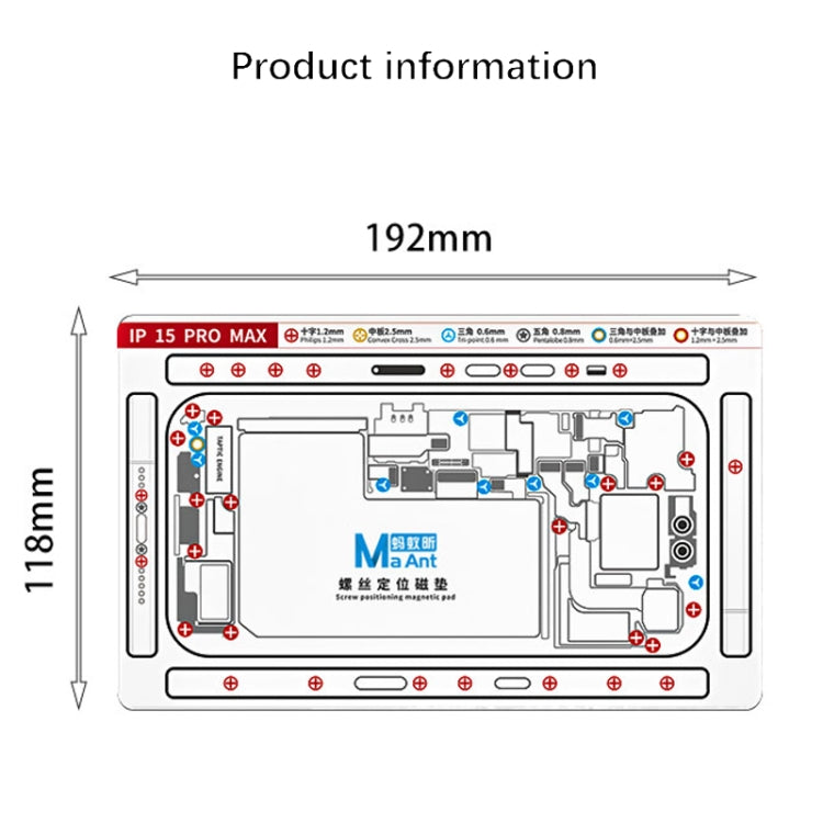 For iPhone 15 Pro MaAnt Double-sided Screw Positioning Flexible Soft Magnetic Pad - Magnetic Screws Mat by buy2fix | Online Shopping UK | buy2fix