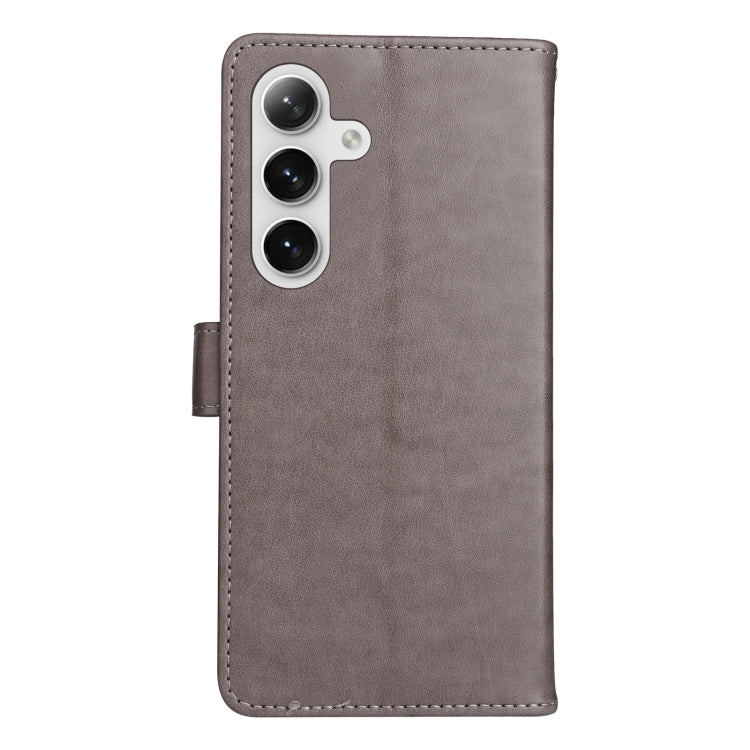 For Samsung Galaxy S25 / S24 5G Cat and Bee Embossed Flip Leather Phone Case(Grey) - Galaxy S25 5G Cases by buy2fix | Online Shopping UK | buy2fix