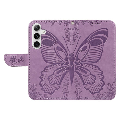 For Samsung Galaxy S25 / S24 5G Swallowtail Butterfly Embossed Leather Phone Case(Purple) - Galaxy S25 5G Cases by buy2fix | Online Shopping UK | buy2fix