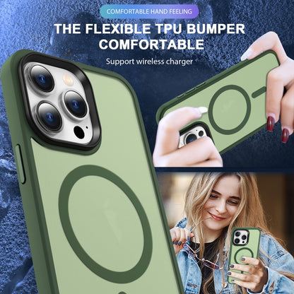 For iPhone 15 Plus MagSafe Magnetic Skin Feel Frosted Phone Case(Dark Green) - iPhone 15 Plus Cases by buy2fix | Online Shopping UK | buy2fix