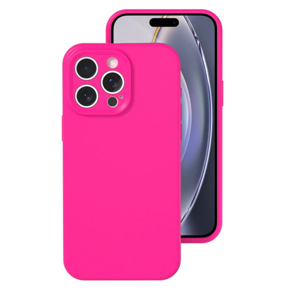 For iPhone 16 Pro Precise Hole Liquid Silicone Jelly Color Full Coverage Phone Case(Brilliant Pink) - iPhone 16 Pro Cases by buy2fix | Online Shopping UK | buy2fix