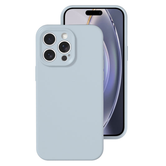 For iPhone 16 Pro Precise Hole Liquid Silicone Jelly Color Full Coverage Phone Case(Haze Blue) - iPhone 16 Pro Cases by buy2fix | Online Shopping UK | buy2fix