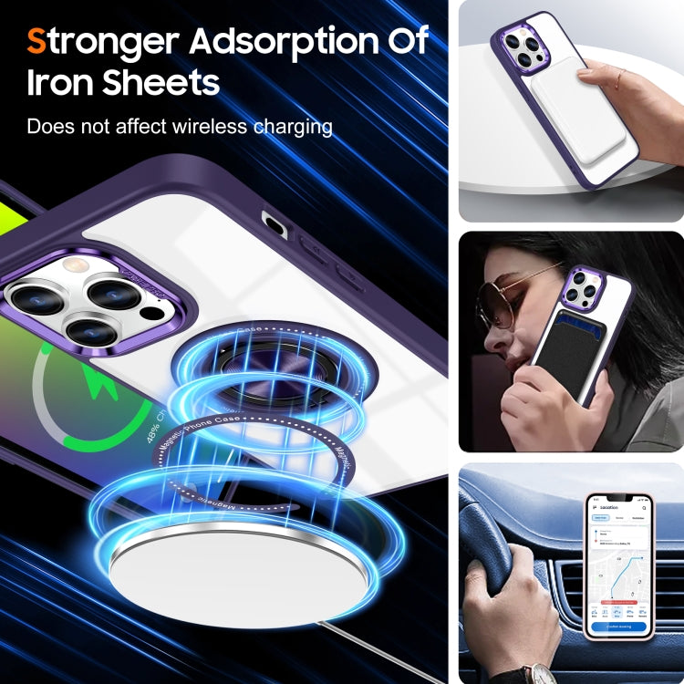 For iPhone 16 Pro Magnetic Rotating Ring Holder Phone Case(Dark Purple) - iPhone 16 Pro Cases by buy2fix | Online Shopping UK | buy2fix