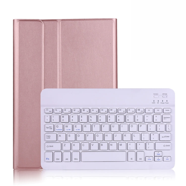 A870 For Samsung Galaxy Tab S7 T870/T875 11 inch Detachable Bluetooth Keyboard Ultrathin Horizontal Flip Leather Tablet Case with Holder & Elastic Band(Rose Gold) - Samsung Keyboard by buy2fix | Online Shopping UK | buy2fix