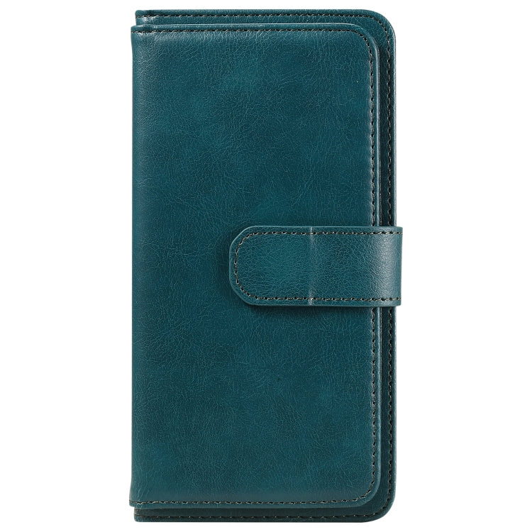 For iPhone SE 2024 Multi-Function Wallet 10 Card Slots Leather Phone Case(Dark Green) - More iPhone Cases by buy2fix | Online Shopping UK | buy2fix