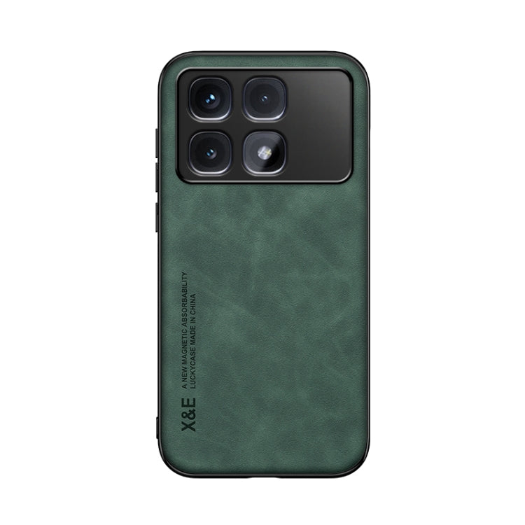 For Redmi K70 Ultra Skin Feel Magnetic Leather Back Phone Case(Green) - Xiaomi Cases by buy2fix | Online Shopping UK | buy2fix