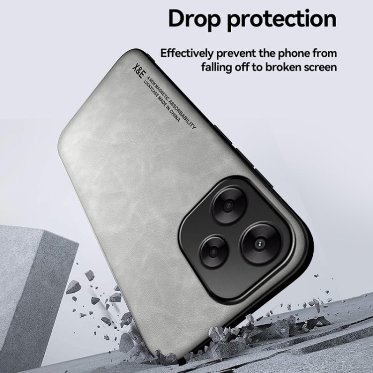 For Redmi K70 Ultra Skin Feel Magnetic Leather Back Phone Case(Light Grey) - Xiaomi Cases by buy2fix | Online Shopping UK | buy2fix