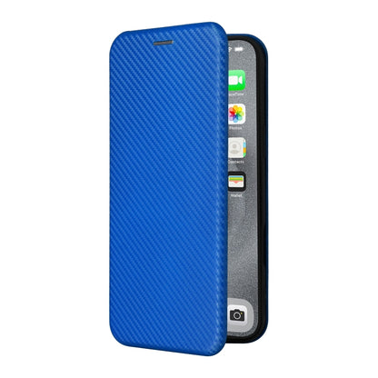 For iPhone 16 Pro Max Carbon Fiber Texture Flip Leather Phone Case(Blue) - iPhone 16 Pro Max Cases by buy2fix | Online Shopping UK | buy2fix