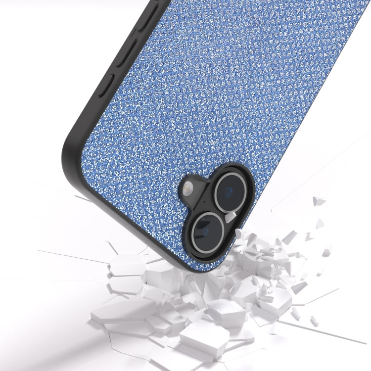 For iPhone 16 Plus Diamond Black Frame Phone Case(Sapphire Blue) - iPhone 16 Plus Cases by buy2fix | Online Shopping UK | buy2fix