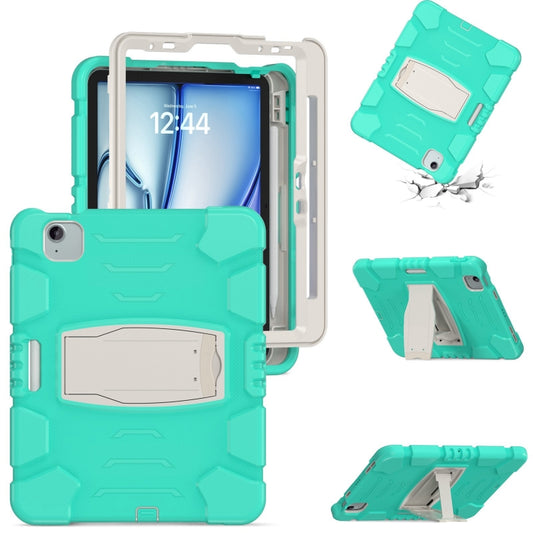 For iPad Air 11 2024 3-Layer Silicone Hybrid PC Tablet Case(Mint Green) - iPad Air 11 2024 Cases by buy2fix | Online Shopping UK | buy2fix