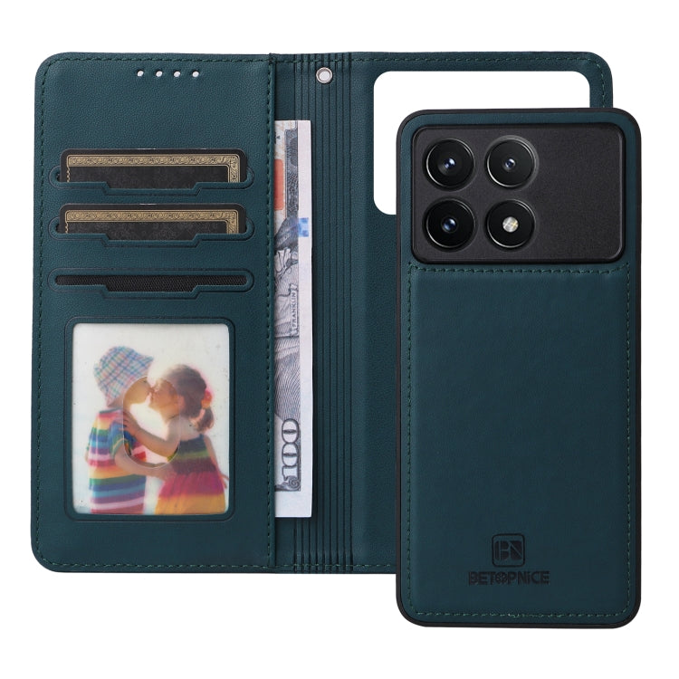 For Redmi K70 / K70 Pro BETOPNICE BN-005 2 in 1 Detachable Imitate Genuine Leather Phone Case(Blue) - K70 Pro Cases by BETOPNICE | Online Shopping UK | buy2fix