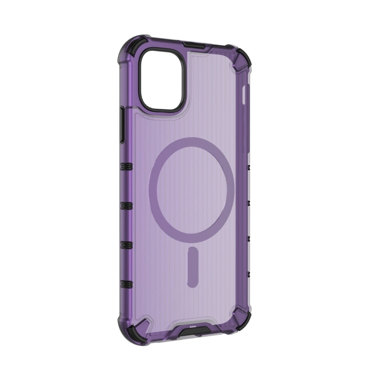 For iPhone 13 Grating Airbag Shockproof MagSafe Frosted Phone Case(Purple) - iPhone 13 Cases by buy2fix | Online Shopping UK | buy2fix