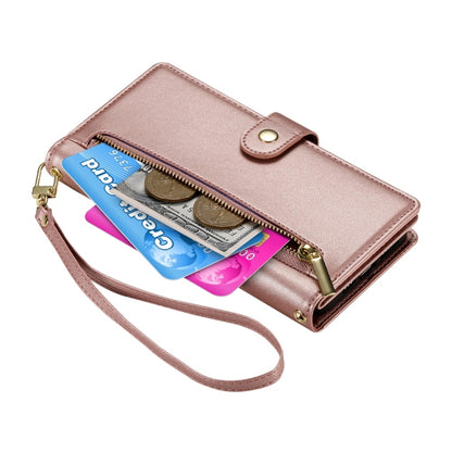 For Redmi K70 Ultra Nine Card-slot Zipper Wallet Bag Leather Phone Case(Pink) - Xiaomi Cases by buy2fix | Online Shopping UK | buy2fix