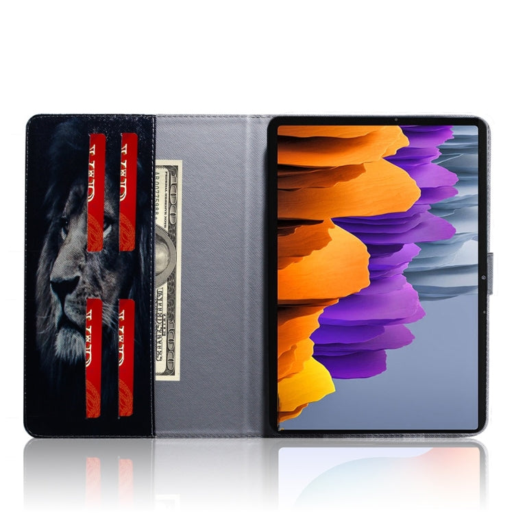 For Samsung Galaxy Tab S7 T870 (2020) 3D Colored Drawing Horizontal Flip Leather Case with Holder & Card Slot & Wallet(Lion) - Other Galaxy Tab PC by buy2fix | Online Shopping UK | buy2fix