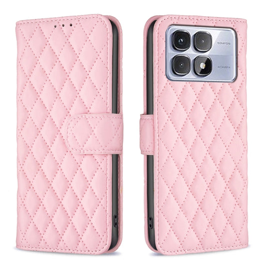 For Redmi K70 Ultra Diamond Lattice Wallet Flip Leather Phone Case(Pink) - Xiaomi Cases by buy2fix | Online Shopping UK | buy2fix