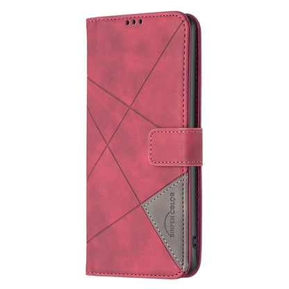 For Redmi K70 Ultra Magnetic Buckle Rhombus Texture Leather Phone Case(Red) - Xiaomi Cases by buy2fix | Online Shopping UK | buy2fix