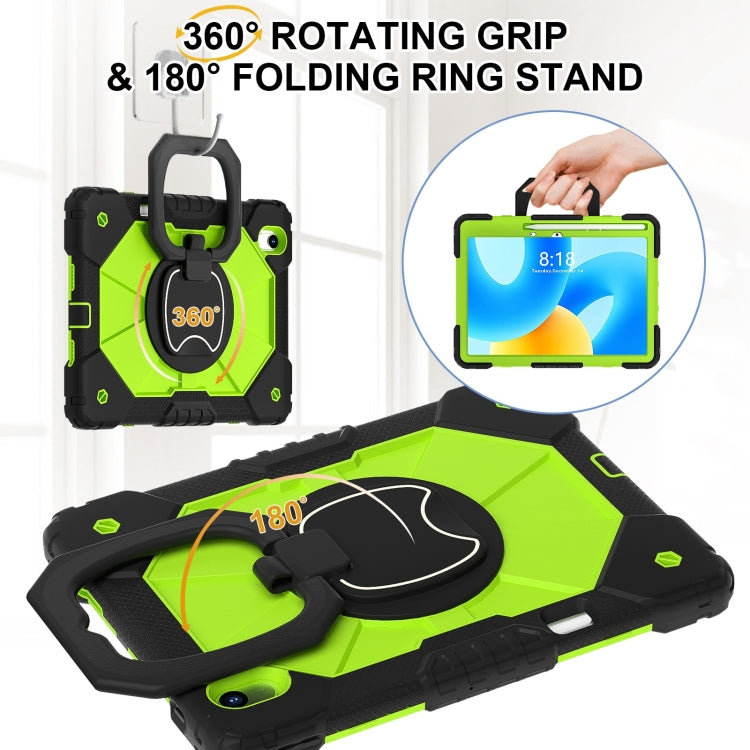 For Huawei Matepad 11.5 2023 Contrast Color Robot Silicone Hybrid PC Tablet Case(Black Yellow Green) - Huawei by buy2fix | Online Shopping UK | buy2fix