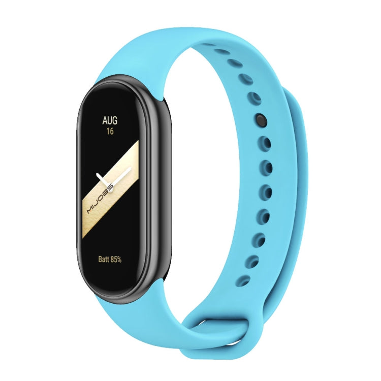 For Xiaomi Smart Band 9 / 8 MIJOBS Metal Buckle Solid Color Silicone Watch Band(Sky Blue) - Watch Bands by MIJOBS | Online Shopping UK | buy2fix