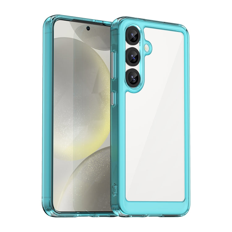 For Samsung Galaxy S25 5G Colorful Series Acrylic Hybrid TPU Phone Case(Transparent Blue) - Galaxy S25 5G Cases by buy2fix | Online Shopping UK | buy2fix