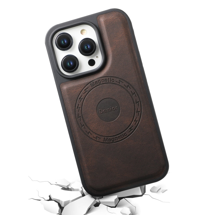 For iPhone 14 Pro Denior A13 Skin Feel MagSafe Phone Case(Brown) - iPhone 14 Pro Cases by Denior | Online Shopping UK | buy2fix