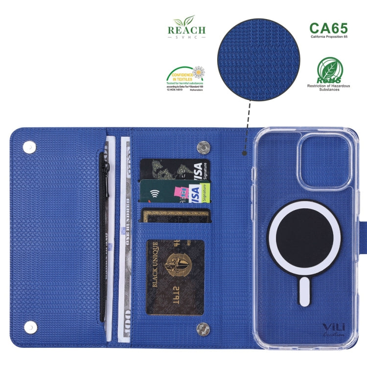 For Samsung Galaxy S24+ 5G ViLi GHB-C Series RFID MagSafe Magnetic Flip Leather Phone Case(Blue) - Galaxy S24+ 5G Cases by ViLi | Online Shopping UK | buy2fix