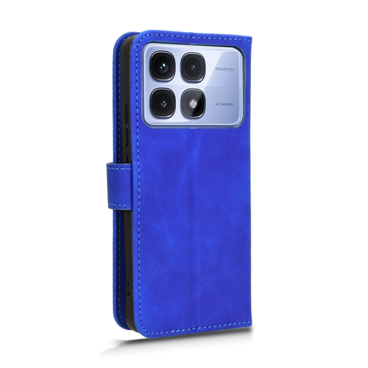 For Redmi K70 Ultra Skin Feel Magnetic Flip Leather Phone Case(Blue) - Xiaomi Cases by buy2fix | Online Shopping UK | buy2fix