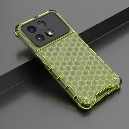 For Redmi K70 Ultra 5G Global Honeycomb Shockproof Phone Case(Green) - Xiaomi Cases by buy2fix | Online Shopping UK | buy2fix