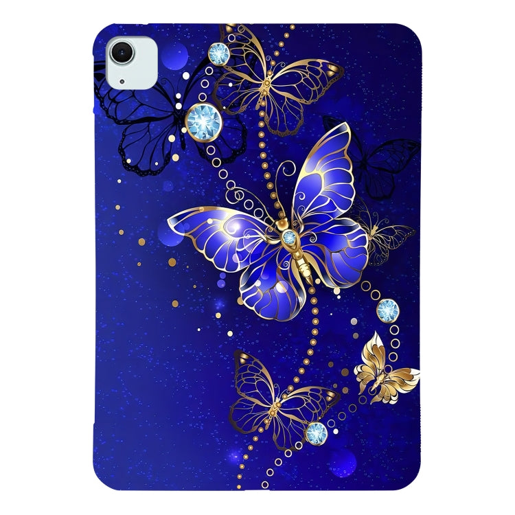 For iPad Air 13 2024 Color Painting Pattern Smart Tablet TPU Case(Blue Butterfly) - iPad Air 13 2024 Cases by buy2fix | Online Shopping UK | buy2fix