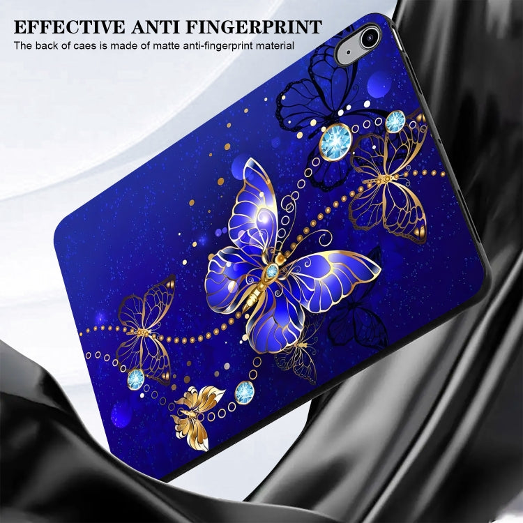 For iPad Air 13 2024 Color Painting Pattern Smart Tablet TPU Case(Blue Butterfly) - iPad Air 13 2024 Cases by buy2fix | Online Shopping UK | buy2fix