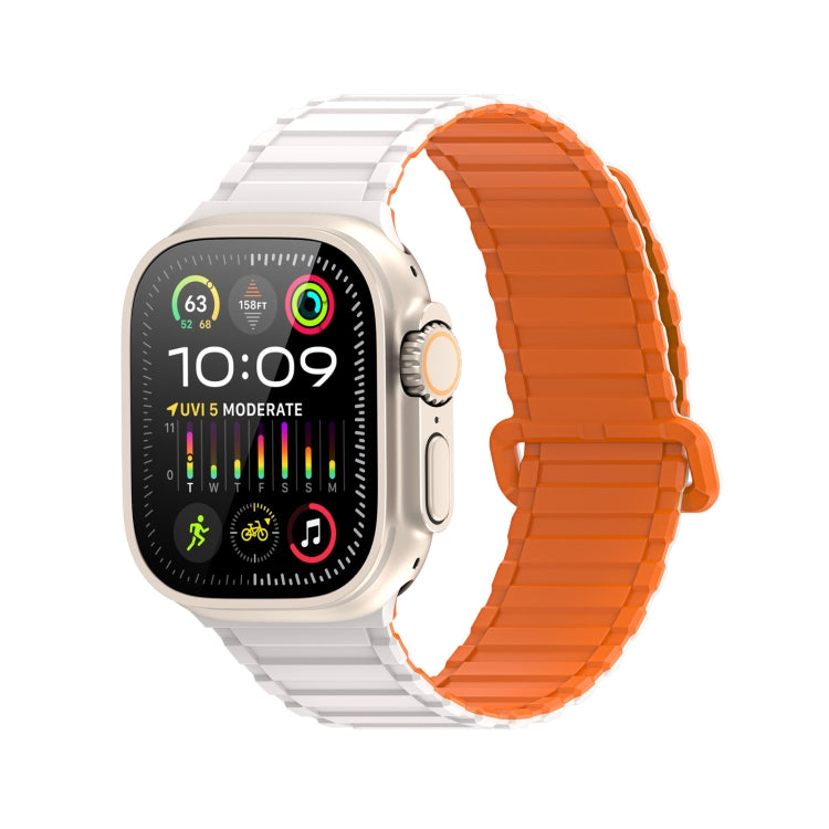 For Apple Watch Ultra 2 49mm DUX DUCIS KJ Series Magnetic Buckle Silicone Watch Band(Starlight Orange) - Watch Bands by DUX DUCIS | Online Shopping UK | buy2fix