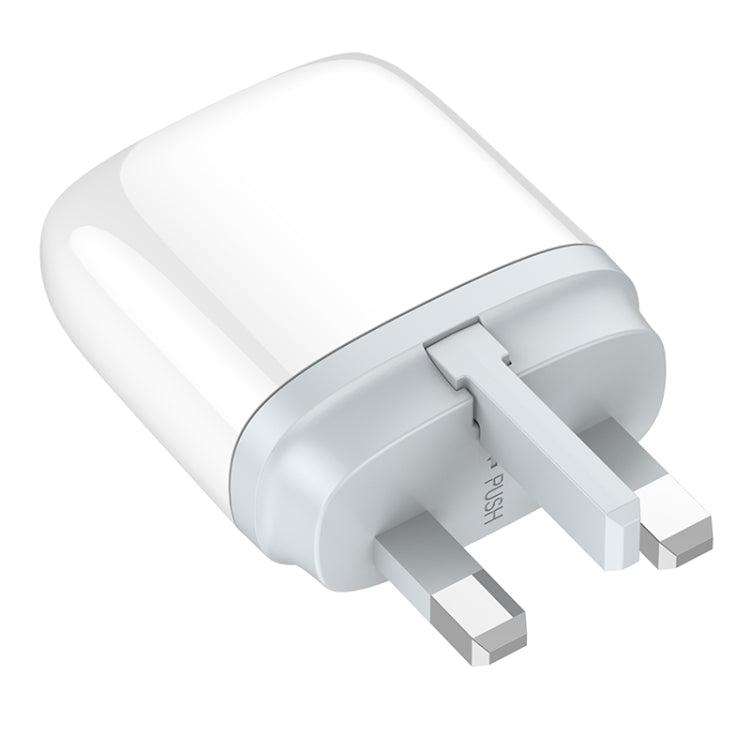 LDNIO Q229 QC3.0 / PD20W USB + Type-C Fast Charger with 1m Type-C to 8 Pin Cable, Plug Type:UK Plug(White) - USB Charger by LDNIO | Online Shopping UK | buy2fix