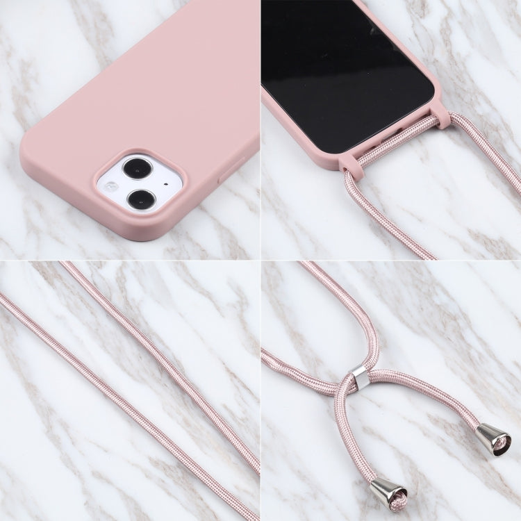 For iPhone 16 Pro Max Candy Colors TPU Protective Phone Case with Lanyard(Rose Gold) - iPhone 16 Pro Max Cases by buy2fix | Online Shopping UK | buy2fix