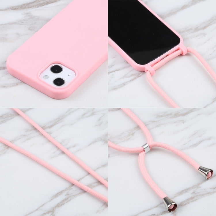 For iPhone 16 Candy Colors TPU Protective Phone Case with Lanyard(Pink) - iPhone 16 Cases by buy2fix | Online Shopping UK | buy2fix