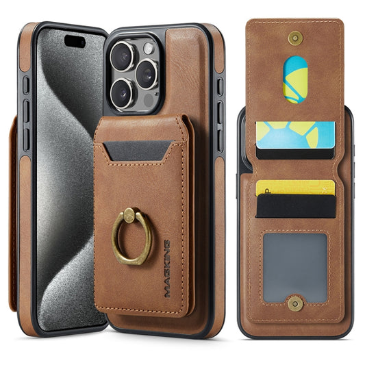 For iPhone 15 Pro Max DG.MING K1 MagSafe Detachable Wallet RFID Back Cover Phone Case(Brown) - iPhone 15 Pro Max Cases by DG.MING | Online Shopping UK | buy2fix