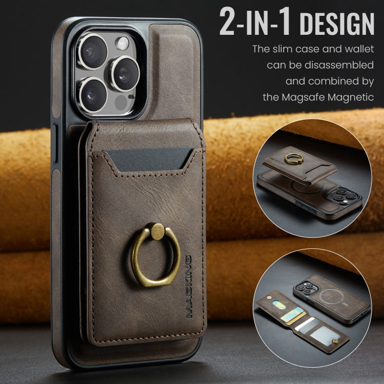 For iPhone 14 Plus DG.MING K1 MagSafe Detachable Wallet RFID Back Cover Phone Case(Coffee) - iPhone 14 Plus Cases by DG.MING | Online Shopping UK | buy2fix