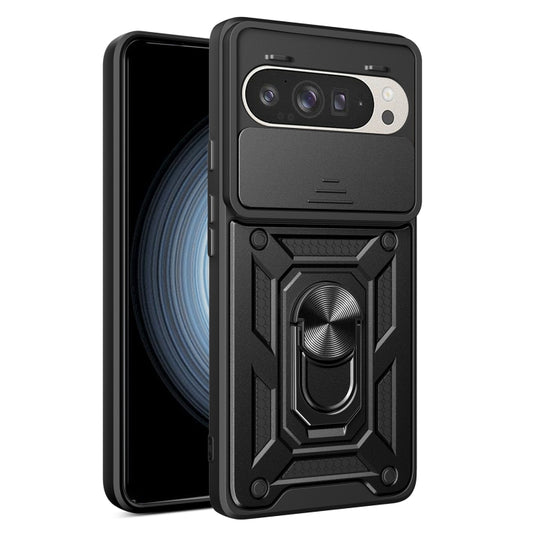 For Google Pixel 9 / 9 Pro Sliding Camera Cover Design TPU+PC Phone Case(Black) - Google Cases by buy2fix | Online Shopping UK | buy2fix