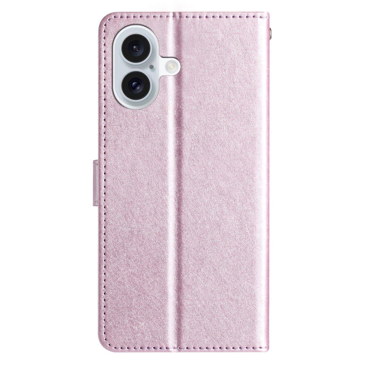 For iPhone 16 Silk Texture Horizontal Flip Leather Phone Case(Rose Pink) - iPhone 16 Cases by buy2fix | Online Shopping UK | buy2fix