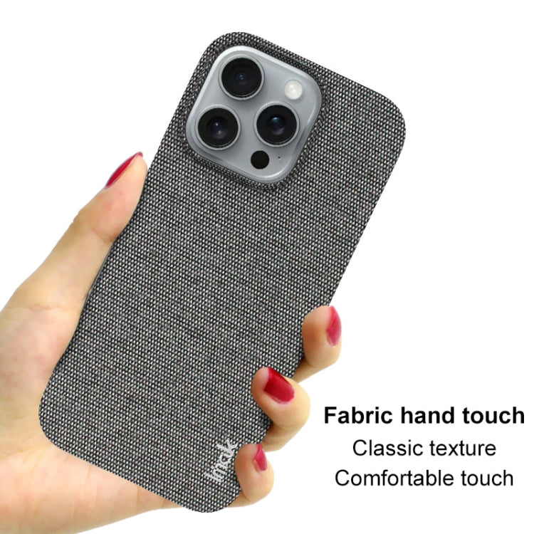 For iPhone 16 Pro Max imak Ruiyi Series Cloth Texture PU + PC Phone Case(Dark Grey) - iPhone 16 Pro Max Cases by imak | Online Shopping UK | buy2fix