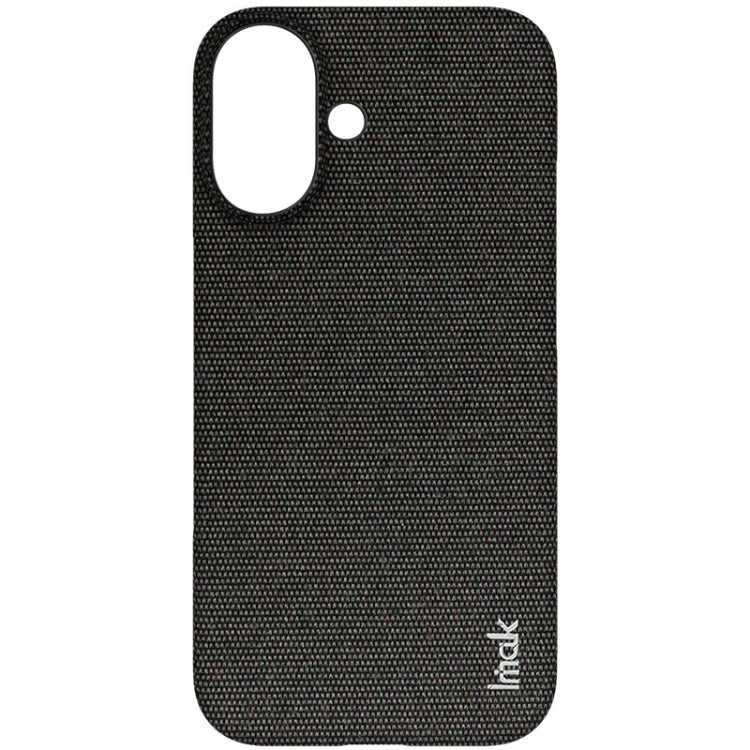 For iPhone 16 imak Ruiyi Series Cloth Texture PU + PC Phone Case(Black) - iPhone 16 Cases by imak | Online Shopping UK | buy2fix