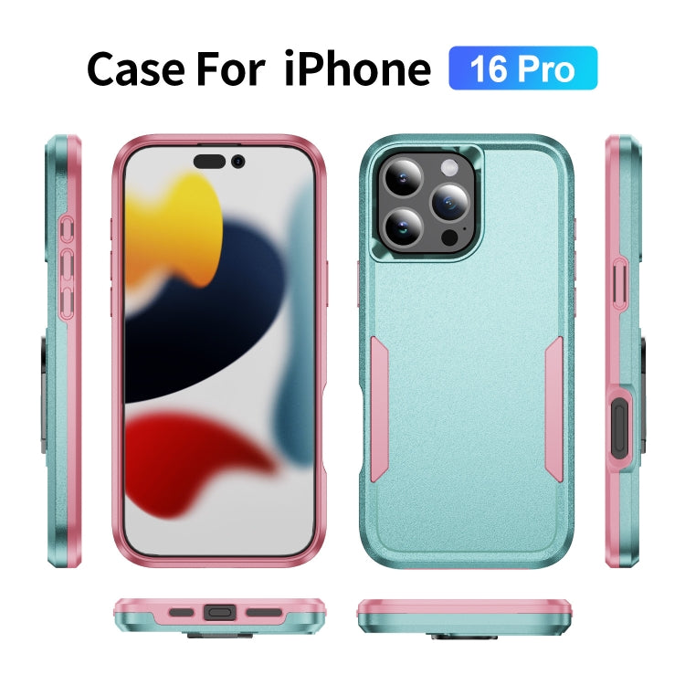 For iPhone 16 Pro Pioneer Armor Heavy Duty PC + TPU Phone Case(Green+Pink) - iPhone 16 Pro Cases by buy2fix | Online Shopping UK | buy2fix