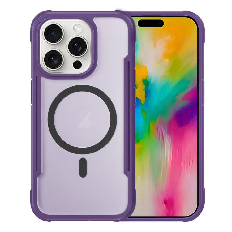 For iPhone 16 Pro Skin Feel Frosted MagSafe Magnetic PC Hybrid TPU Phone Case(Purple) - iPhone 16 Pro Cases by buy2fix | Online Shopping UK | buy2fix