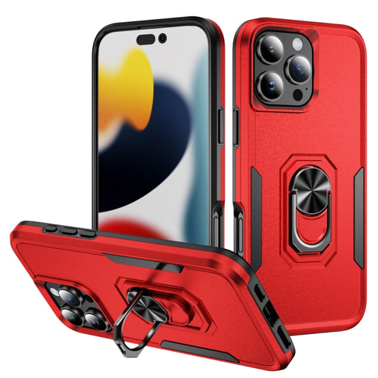 For iPhone 16 Pro Max Pioneer Armor Heavy Duty PC + TPU Phone Case with Holder(Red+Black) - iPhone 16 Pro Max Cases by buy2fix | Online Shopping UK | buy2fix