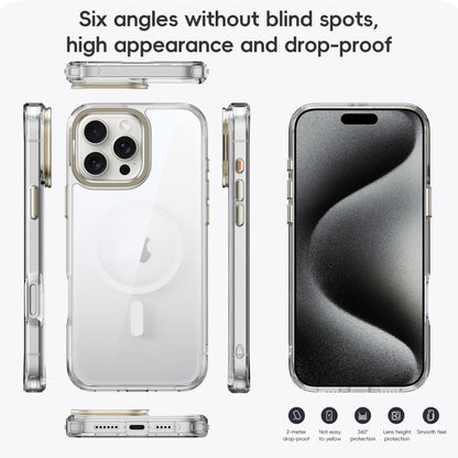 For iPhone 16 Pro Max Mirror Crystal Clear Lens Holder MagSafe Magnetic Phone Case(Transparent Grey) - iPhone 16 Pro Max Cases by buy2fix | Online Shopping UK | buy2fix