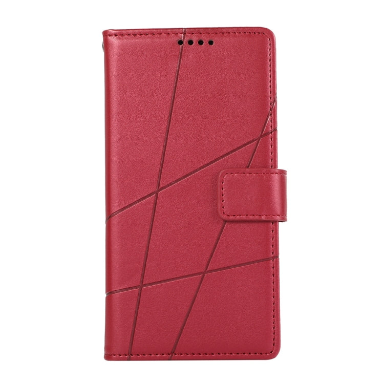 For Redmi K70 Ultra PU Genuine Leather Texture Embossed Line Phone Case(Red) - Xiaomi Cases by buy2fix | Online Shopping UK | buy2fix