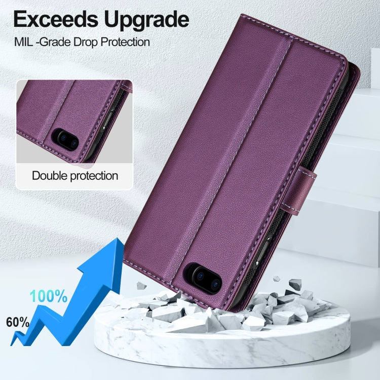 For iPhone 7 Plus / 8 Plus LC.IMEEKE L2 Series Detachable Magsafe PU Phone Case with Lanyard(Purple) - More iPhone Cases by LC.IMEEKE | Online Shopping UK | buy2fix