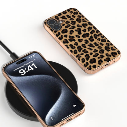 For iPhone 16 Plus Nano Plating Leopard Print Phone Case(Gold) - iPhone 16 Plus Cases by buy2fix | Online Shopping UK | buy2fix