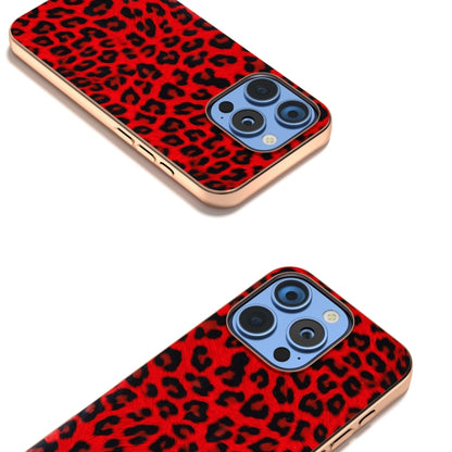 For iPhone 16 Pro Nano Plating Leopard Print Phone Case(Red) - iPhone 16 Pro Cases by buy2fix | Online Shopping UK | buy2fix