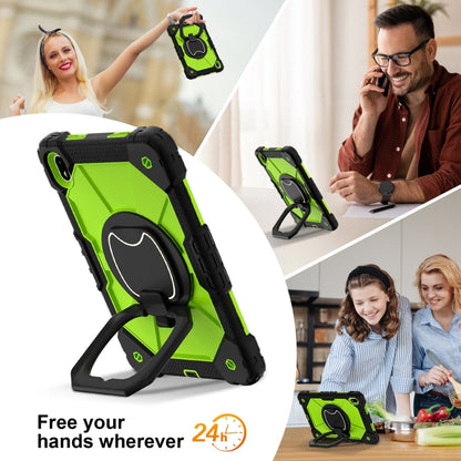 For Huawei Matepad SE 11 2024 Contrast Color Robot Silicone Hybrid PC Tablet Case(Black Yellow Green) - Huawei by buy2fix | Online Shopping UK | buy2fix